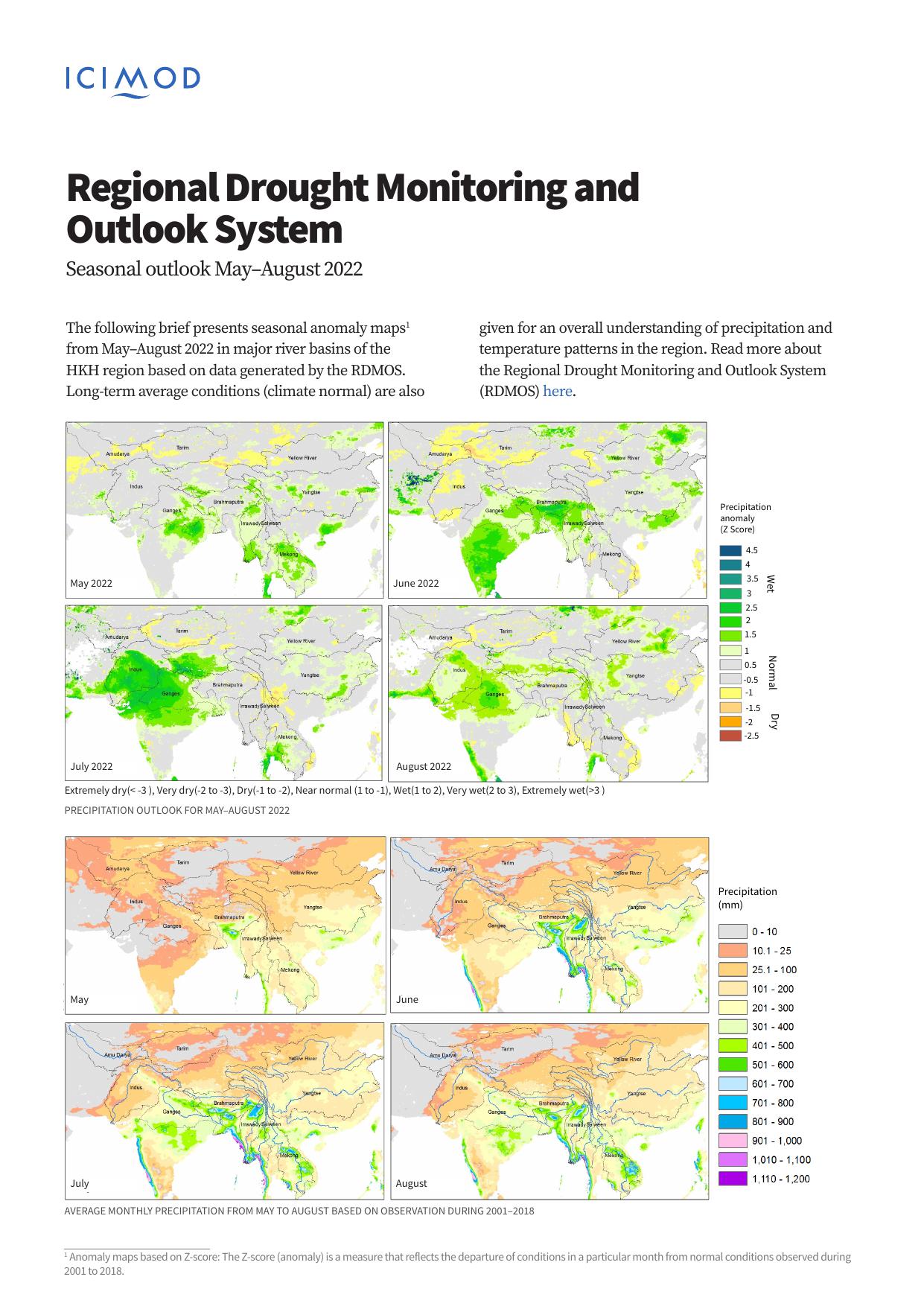 Regional Drought Monitoring and Outlook System: Seasonal Outlook May-August 2022