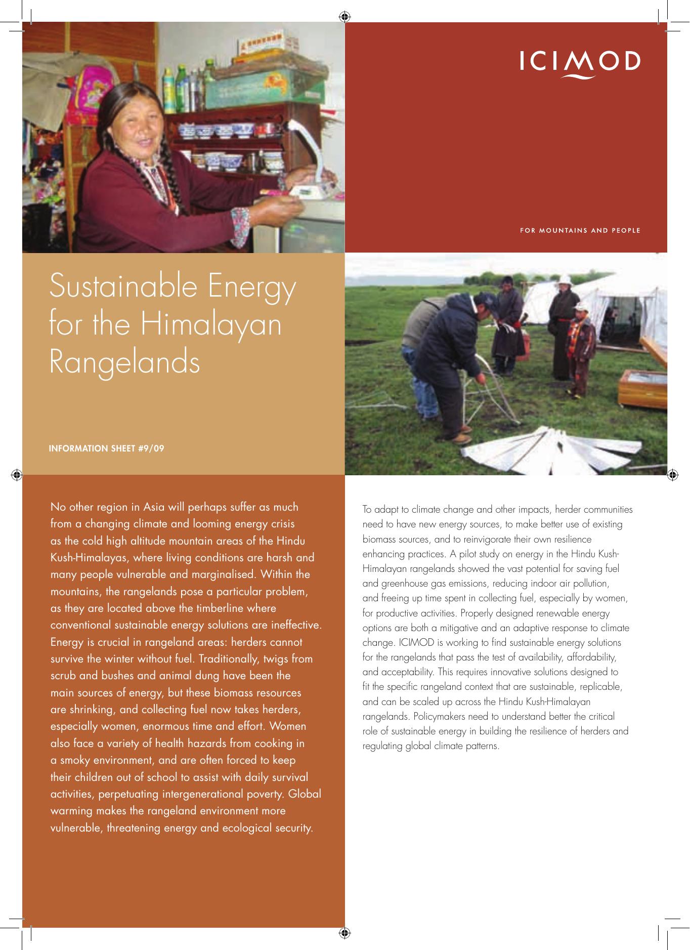 Sustainable Energy for the Himalayan Rangelands