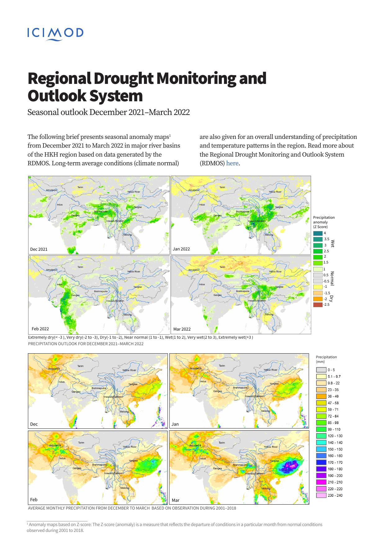 Regional Drought Monitoring and Outlook System: Seasonal Outlook December 2021–March 2022