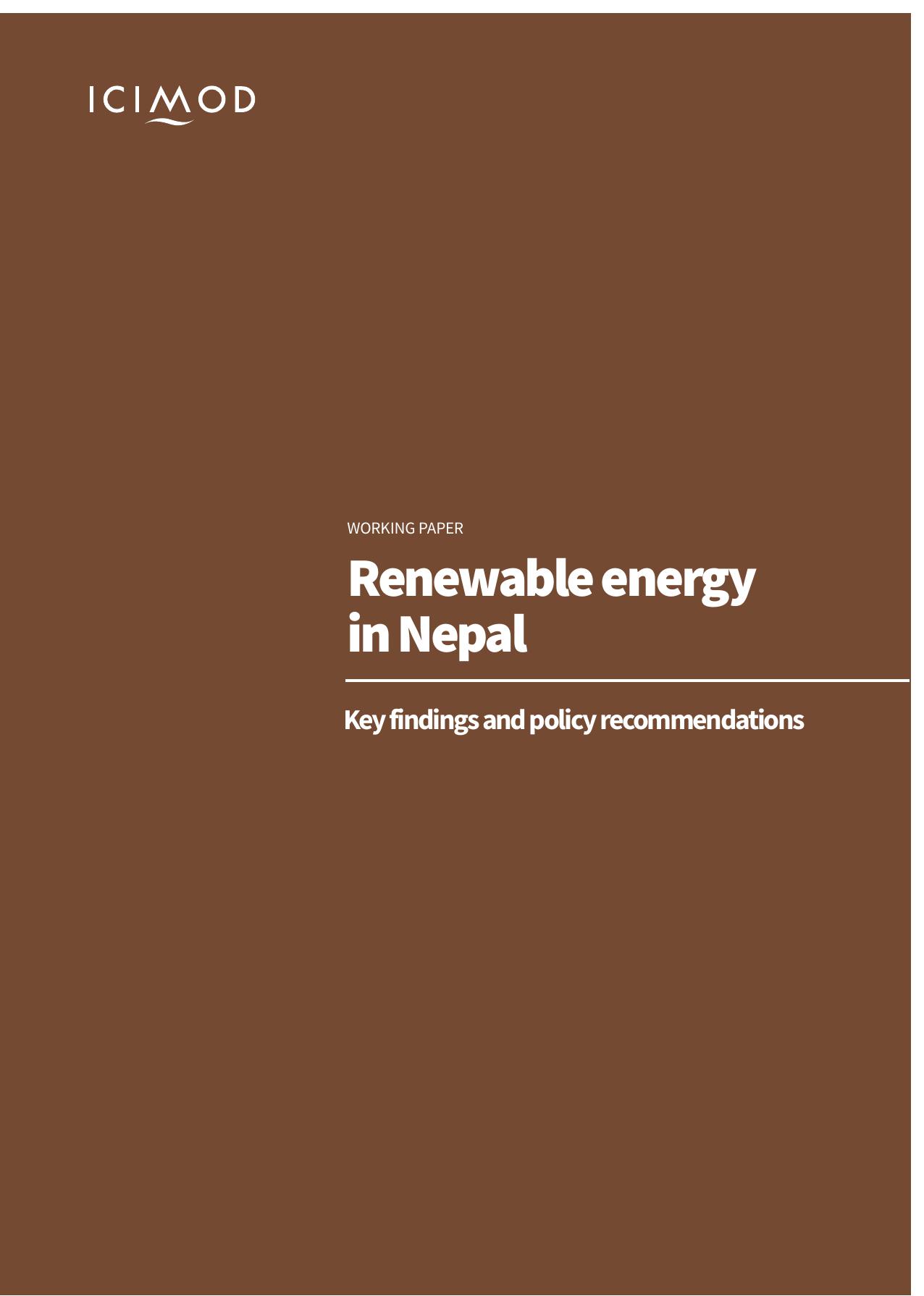 Renewable energy in Nepal: Key findings and policy recommendations
