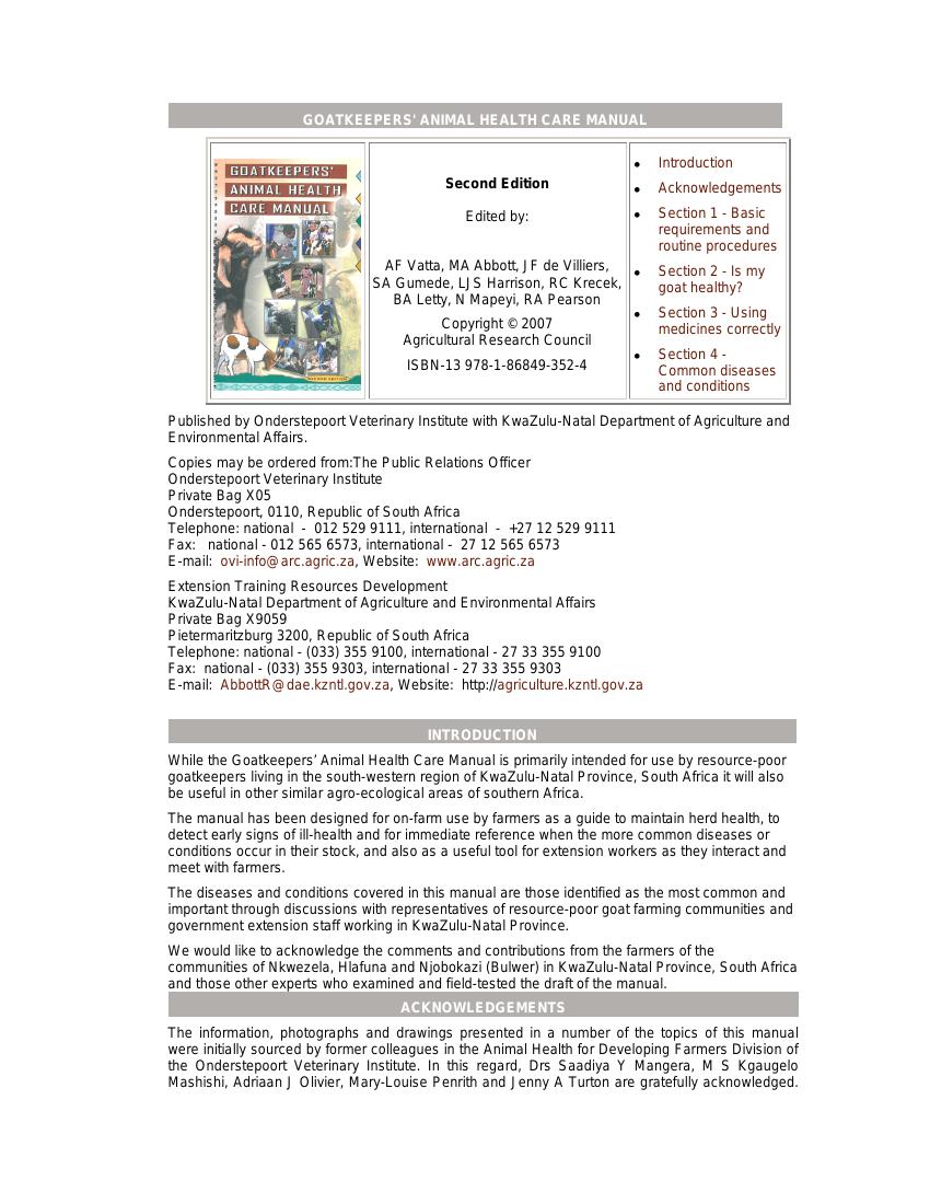 Goatkeepers' animal health care manual | HimalDoc