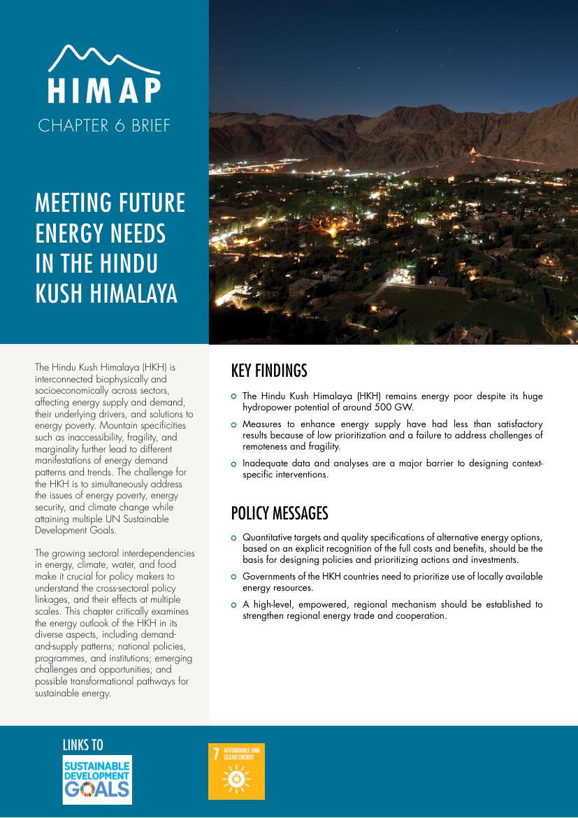 Chapter 6 Brief - Meeting Future Energy Needs in the Hindu Kush Himalaya