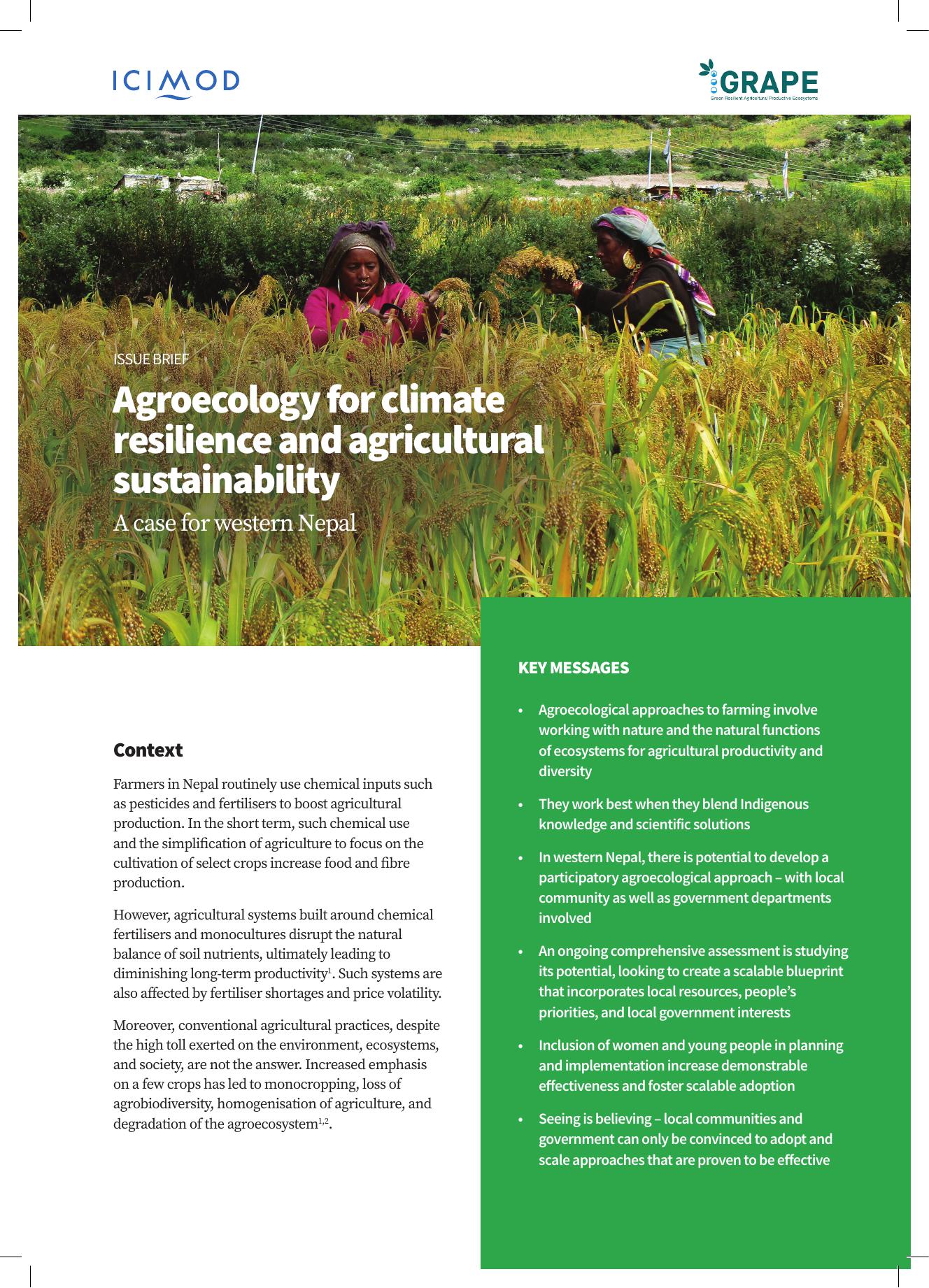 Agroecology for climate resilience and agricultural sustainability: A ...