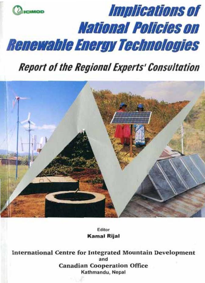 Implications of National Policies on Renewable Energy Technologies; Report of the Regional Experts' Consultation