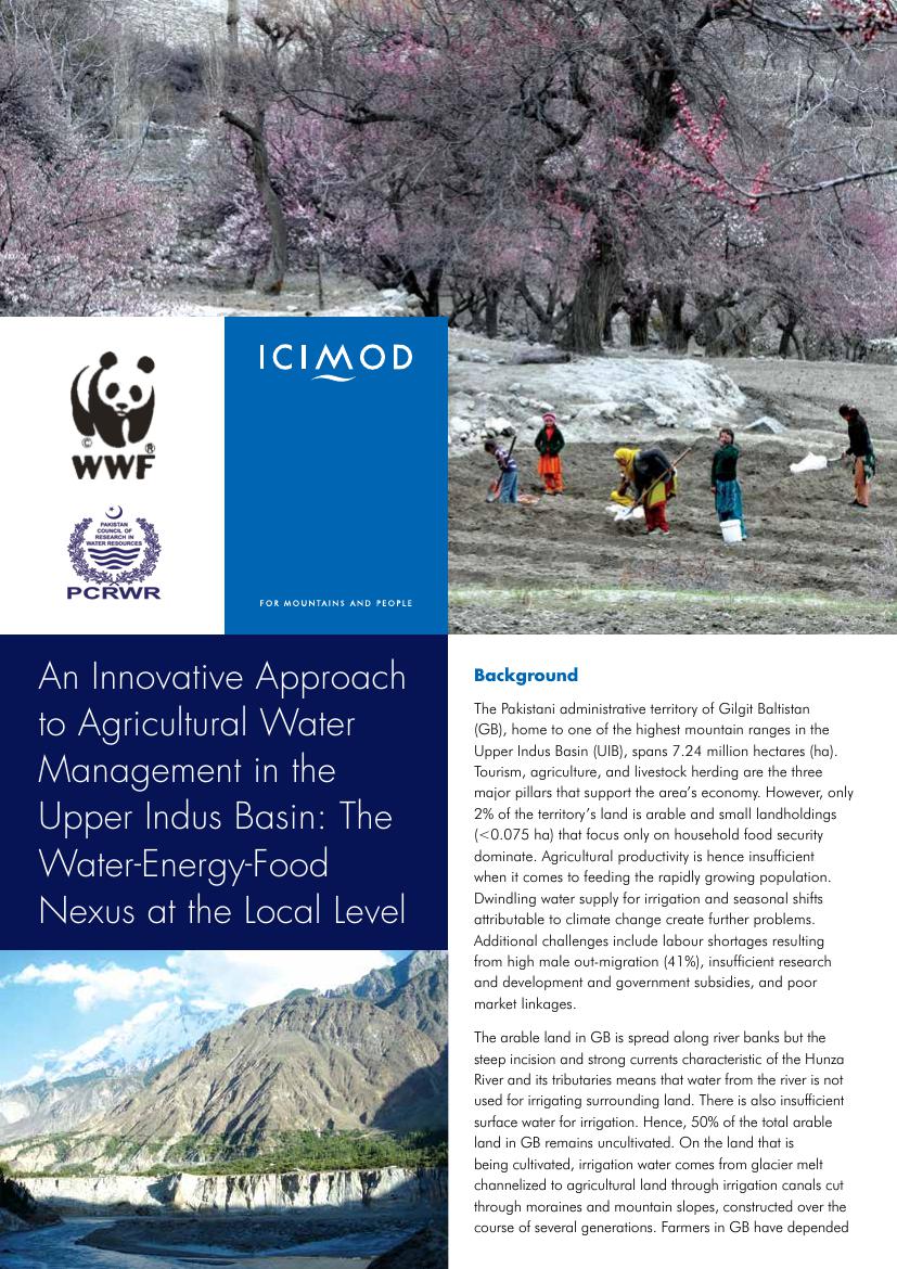 An Innovative Approach to Agricultural Water Management in the Upper Indus Basin; The Water-Energy-Food Nexus at the Local Level